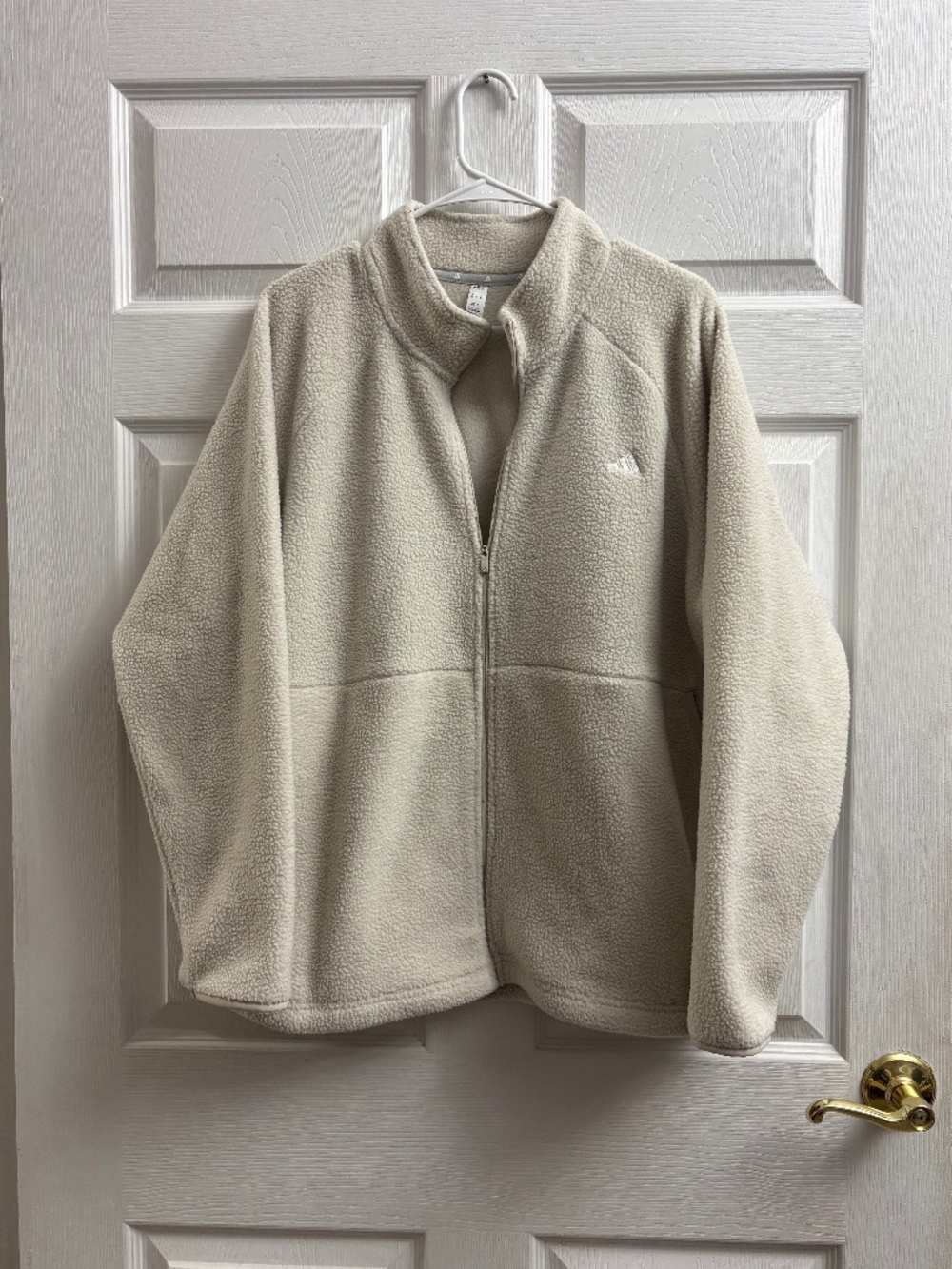 Women's Adidas Cream Full Zip Fleece Jacket
